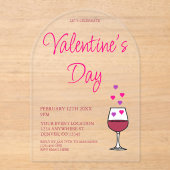 Invitations En Acrylique Fête de la Saint Valentin (Recto)