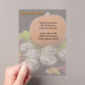 Invitations En Acrylique Fête de l'Halloween citrouille et cupcakes (In situ (ordinateur de poche))