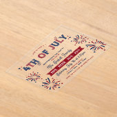 Invitations En Acrylique Fête de l'Indépendance 4 juillet tendance (Poser)