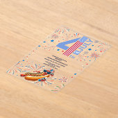 Invitations En Acrylique Fête de l'Indépendance Feu d'artifice BBQ 4 juille (Poser)