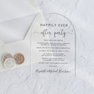 Invitations En Acrylique Fête de Mariage Archée Réception de Mariage Après