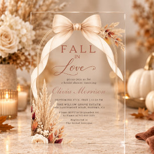 Invitations En Acrylique Fête de mariage avec ruban d'herbe des Pampas Tomb
