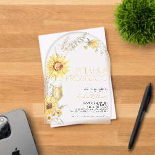 Invitations En Acrylique Fête de mariage bohème tournesols Pétales & Prosec