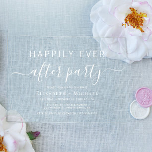 Invitations En Acrylique Fête de mariage chic après la cérémonie