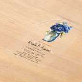 Invitations En Acrylique Fête de mariage dans un pot Mason avec des fleurs (Poser)