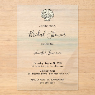 Invitations En Acrylique Fête de mariage élégante et moderne au bord de la