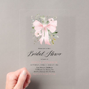 Invitations En Acrylique Fête de mariage Florale Coquette Rose Moderne