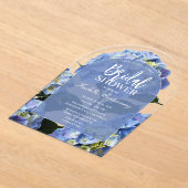 Invitations En Acrylique Fête de mariage florale Hydrangea Bleue Propre (Poser)