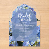 Invitations En Acrylique Fête de mariage florale Hydrangea Bleue Propre (Recto)