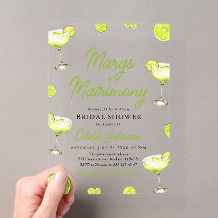 Invitations En Acrylique Fête de mariage Modern Margs & Matrimony Cocktail