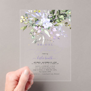 Invitations En Acrylique Fête de mariage PixDezines Eucalyptus Gomme Violet
