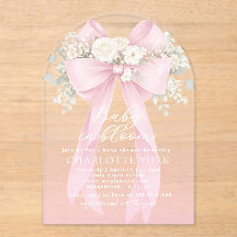 Fête de naissance bébé en fleurs avec ruban rose f