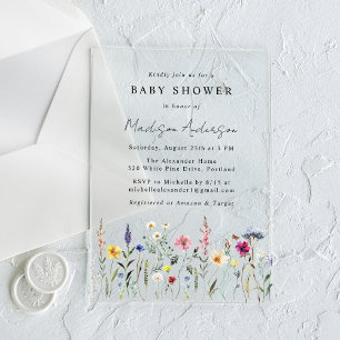 Invitations En Acrylique Fête de Naissance Champêtre Élégante
