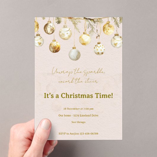 Invitations En Acrylique fête de Noël (In situ (ordinateur de poche))