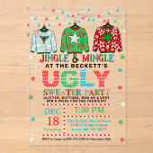 Invitations En Acrylique Fête de Noël affreuse (Recto)