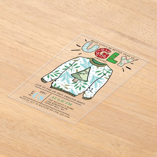 Invitations En Acrylique Fête de Noël affreuse (Poser)