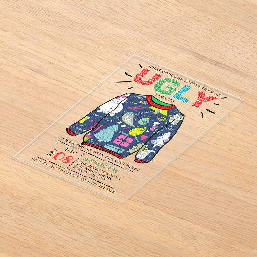 Invitations En Acrylique Fête de Noël affreuse (Poser)