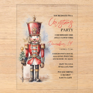 Invitations En Acrylique "Fête de Noël Casse-Noisette Fêtes de fin d'anné