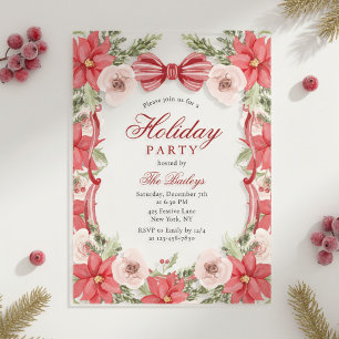 Invitations En Acrylique Fête de Noël Coquette Florale Élégante
