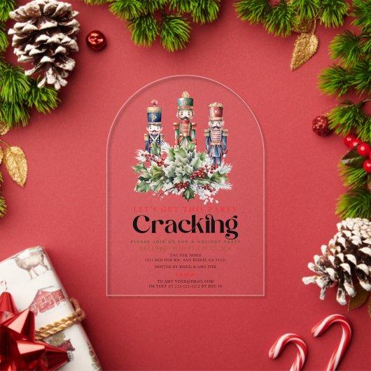 Invitations En Acrylique Fête de Noël Cracking Nutcracker (Insitu (vacances))