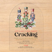 Invitations En Acrylique Fête de Noël Cracking Nutcracker (Recto)