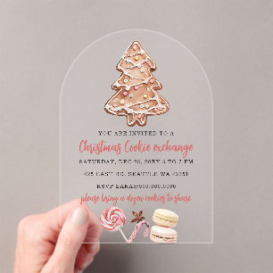 Invitations En Acrylique Fête de Noël d'échange de biscuits