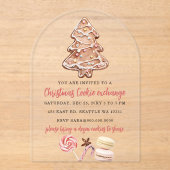Invitations En Acrylique Fête de Noël d'échange de biscuits (Recto)