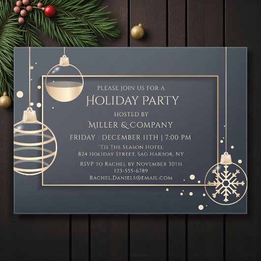 Invitations En Acrylique Fête de Noël d'entreprise moderne chic