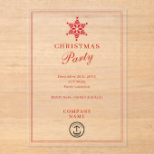 Invitations En Acrylique Fête de Noël des entreprises modernes (Recto)