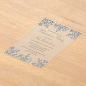 Invitations En Acrylique Fête de Noël d'hiver Silver Snowflake (Poser)