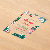 Invitations En Acrylique Fête de Noël du chat (Poser)