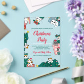 Invitations En Acrylique Fête de Noël du chat (Insitu (Mariage))