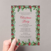 Invitations En Acrylique Fête de Noël Elegant Holly et Berries (In situ (ordinateur de poche))