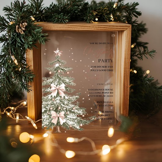Invitations En Acrylique Fête de Noël | Festive