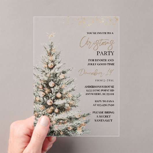 Invitations En Acrylique Fête de Noël | Festive (In situ (ordinateur de poche))