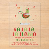 Invitations En Acrylique Fête de Noël Fiesta Llama (Recto)