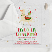 Invitations En Acrylique Fête de Noël Fiesta Llama