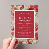 Invitations En Acrylique Fête de Noël Floral Poinsettia (In situ (ordinateur de poche))