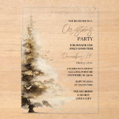 Invitations En Acrylique Fête de Noël Luxueuse (Recto)