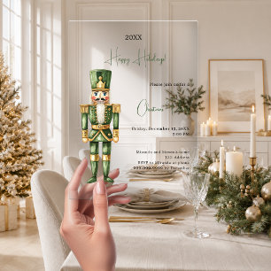 Invitations En Acrylique Fête de Noël Luxueuse Minimaliste Casse-Noisette V