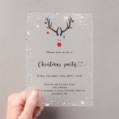 Invitations En Acrylique Fête de Noël moderne drôle rennes gelés (In situ (ordinateur de poche))