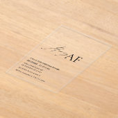 Invitations En Acrylique Fête de Noël moderne « Joyeux AF » (Poser)