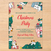 Invitations En Acrylique Fête de Noël pour chats (Recto)