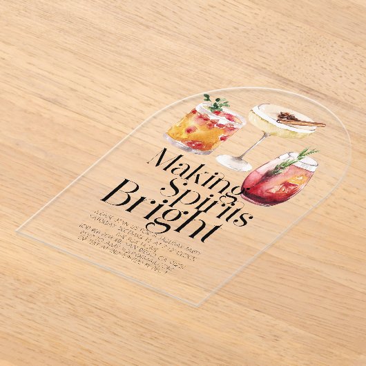 Invitations En Acrylique Fête de Noël pour les spiritueux (Poser)