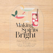 Invitations En Acrylique Fête de Noël pour les spiritueux (Recto)