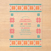 Invitations En Acrylique Fête de Noël Retro Knit Ugly Sweet (Recto)