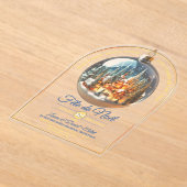 Invitations En Acrylique Fête de Noël scène de Noël dans une boule (Poser)