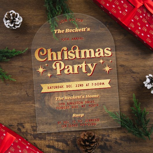 Invitations En Acrylique Fête de Noël Super