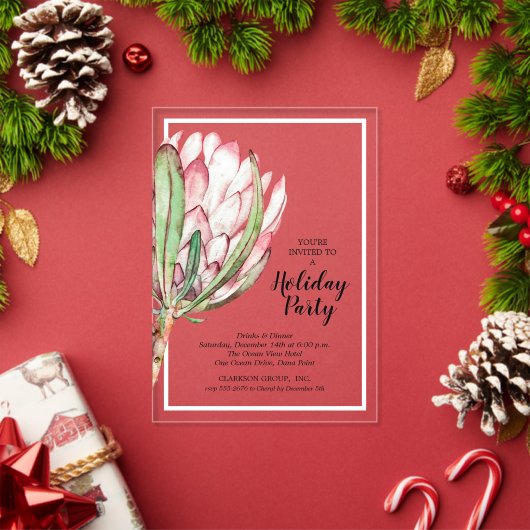 Invitations En Acrylique Fête de Noël Tropical Protea (Insitu (vacances))