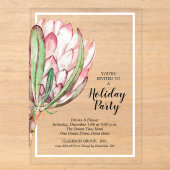 Invitations En Acrylique Fête de Noël Tropical Protea (Recto)